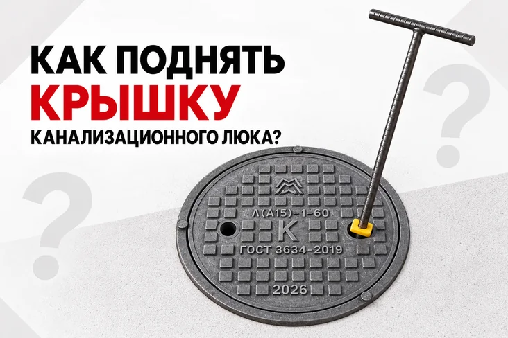 Как поднять крышку канализационного люка